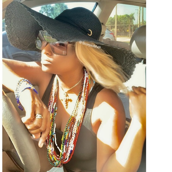 Black is Beautiful WideBrim Hat with Bow - Picture 3 of 9